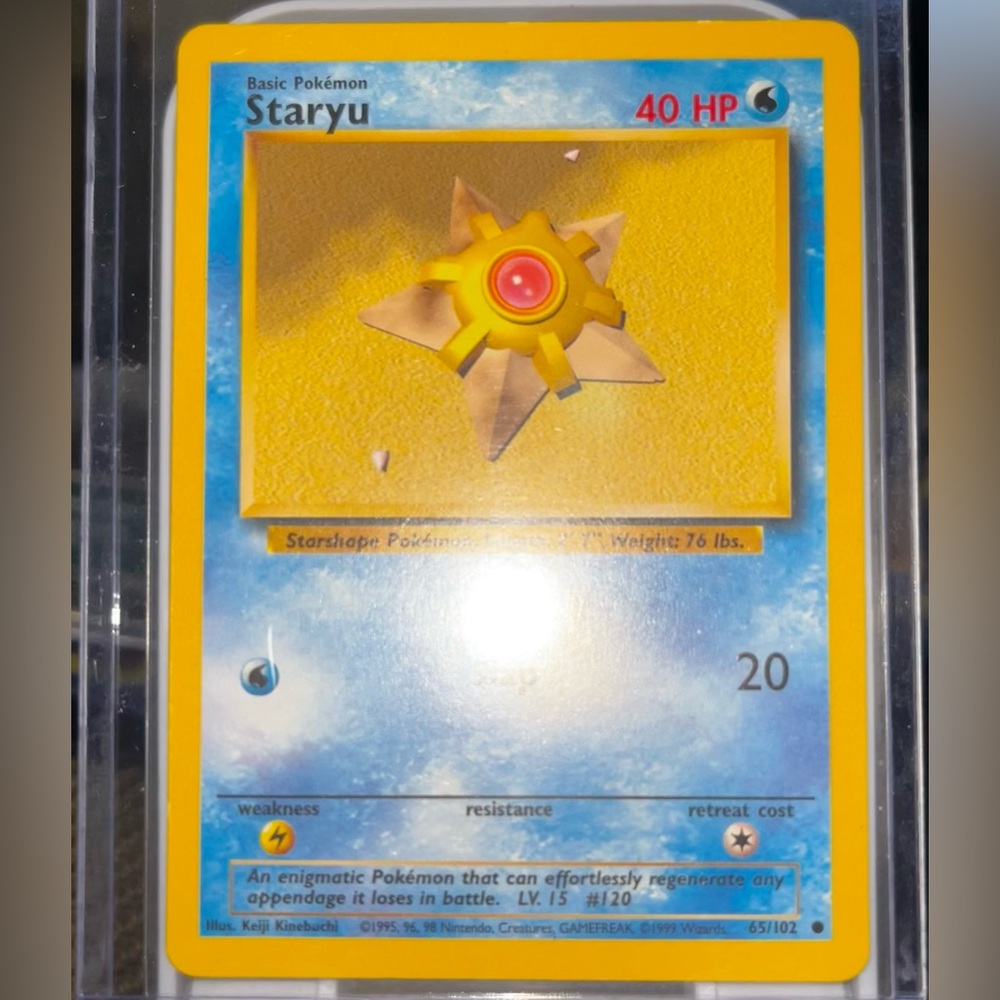 STARYU 1999 Pokemon Card #65/102 - English Base Set Pokemon TCG VINTAGE